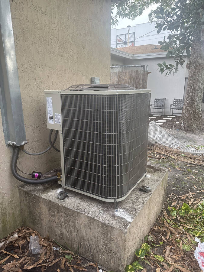 Condenser install on pad