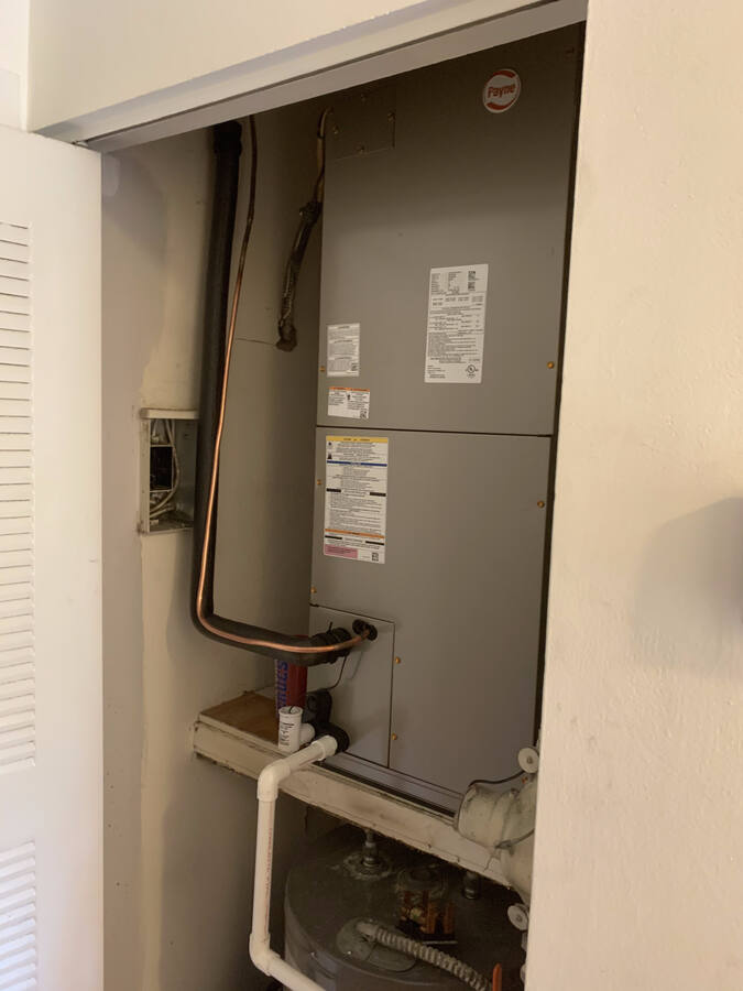 Closet air handler install